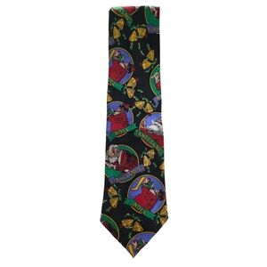 Bolero Addiction Christmas Neck Tie Silk Vintage Santa Designs Red Black Green